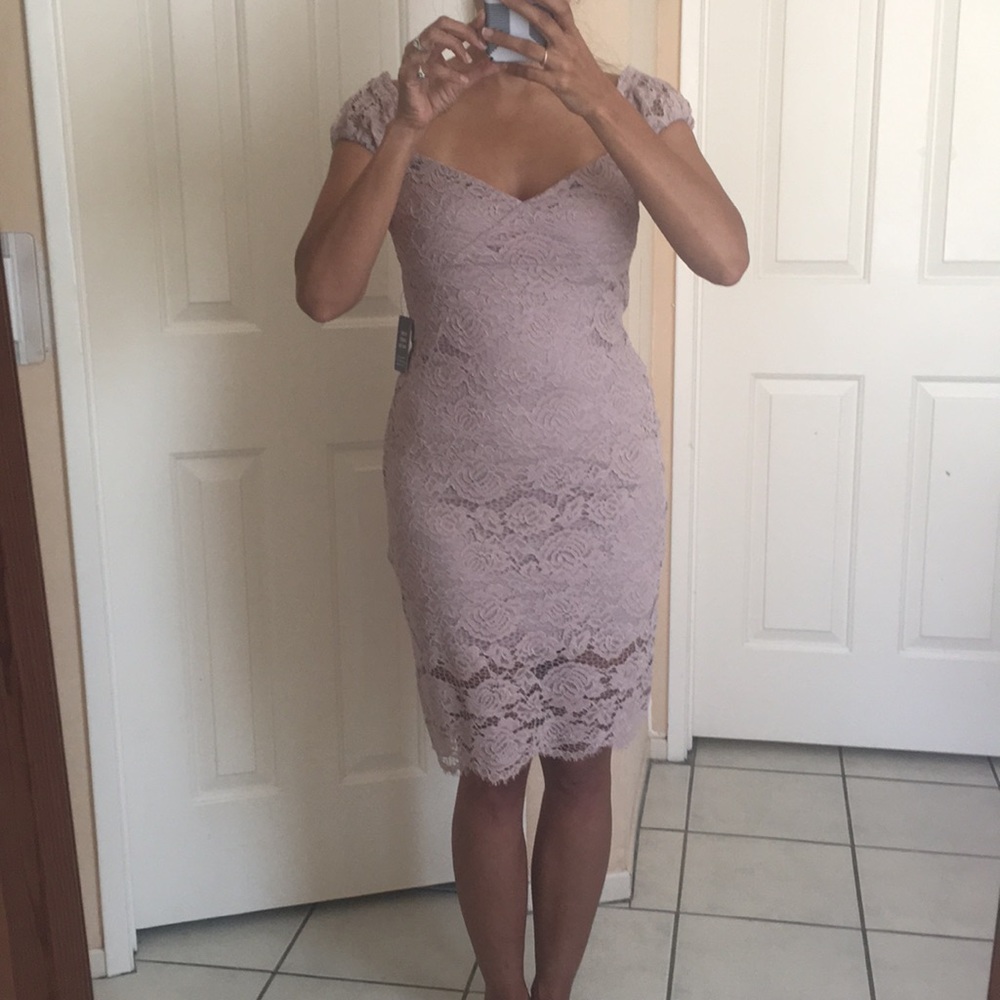 Express dusty rose lace sheath dress